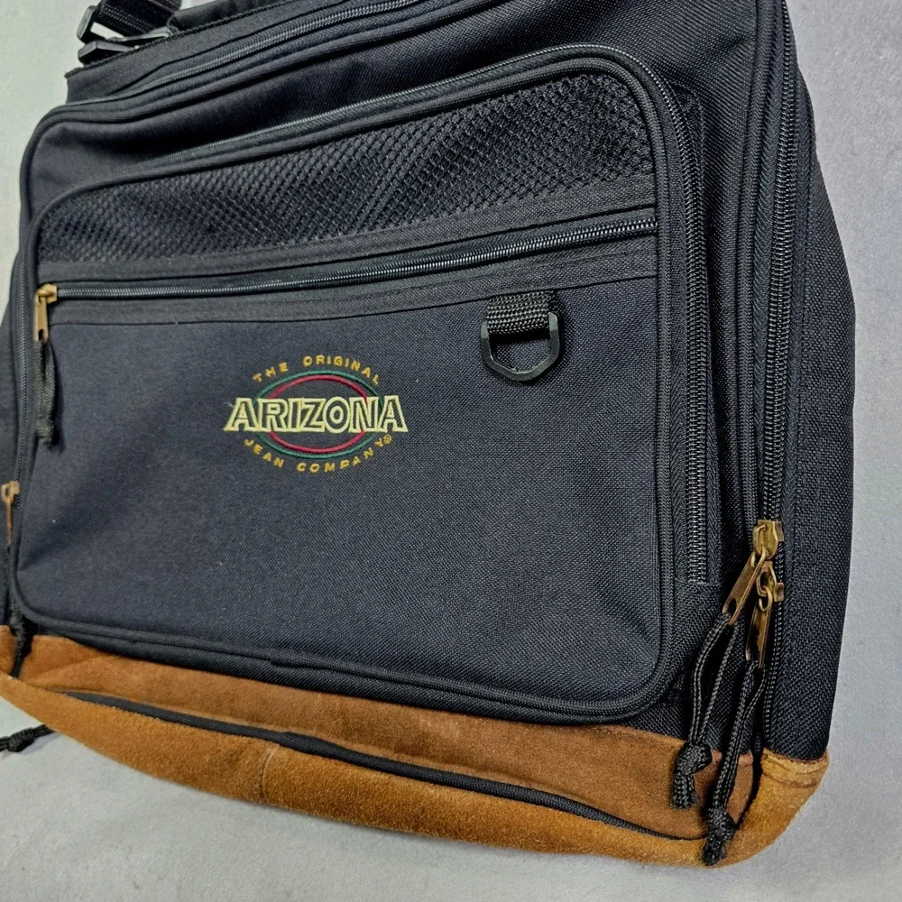 Vintage Y2K Arizona Jean Company Messenger Bag Unisex Large Black Brown Workwear